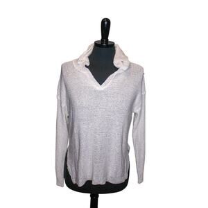 Sioni White Sequin Hooded Sweater Ice Snow Fairy Sparkle Cozy Winter S